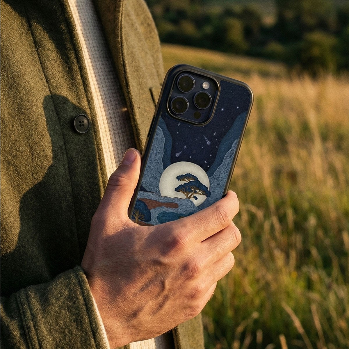 Aura Farming celestial phone case — 2026 best-seller lifestyle photo