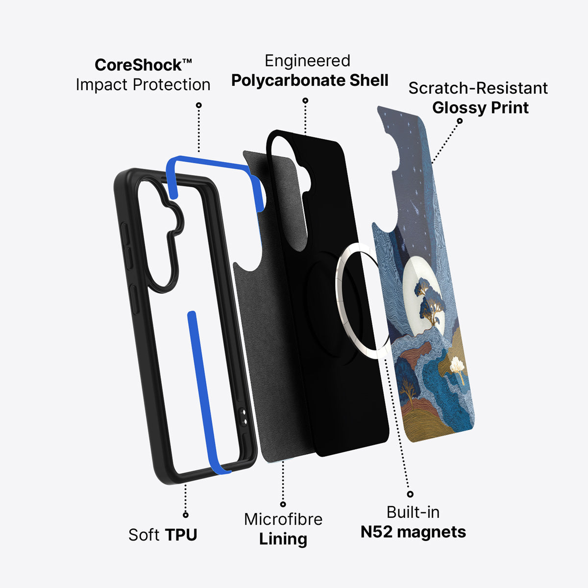 Japanese Art Samsung Galaxy S26 Case – Aura Farming | Qi2 Magnetic