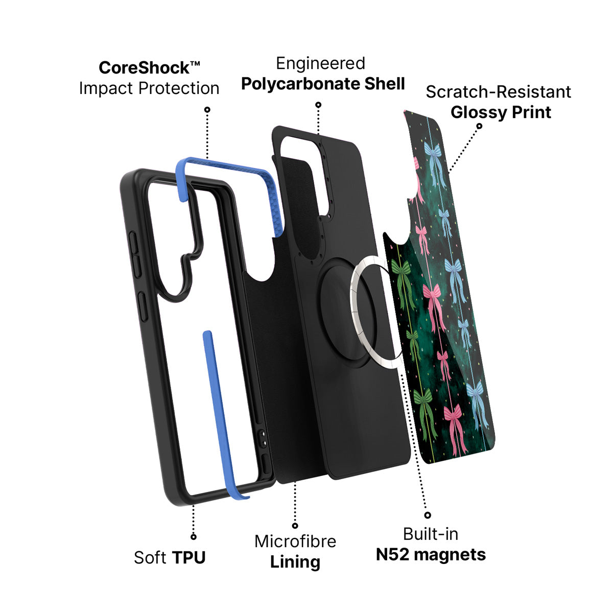 Samsung Galaxy S26 Ultra case construction and features – Aurora Bow phone case