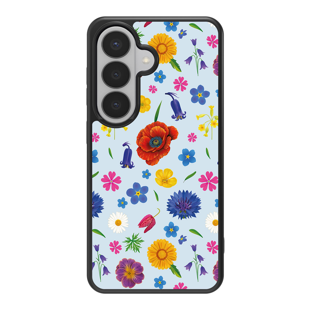 British Wildflowers design back view – Samsung Galaxy S26 Plus case