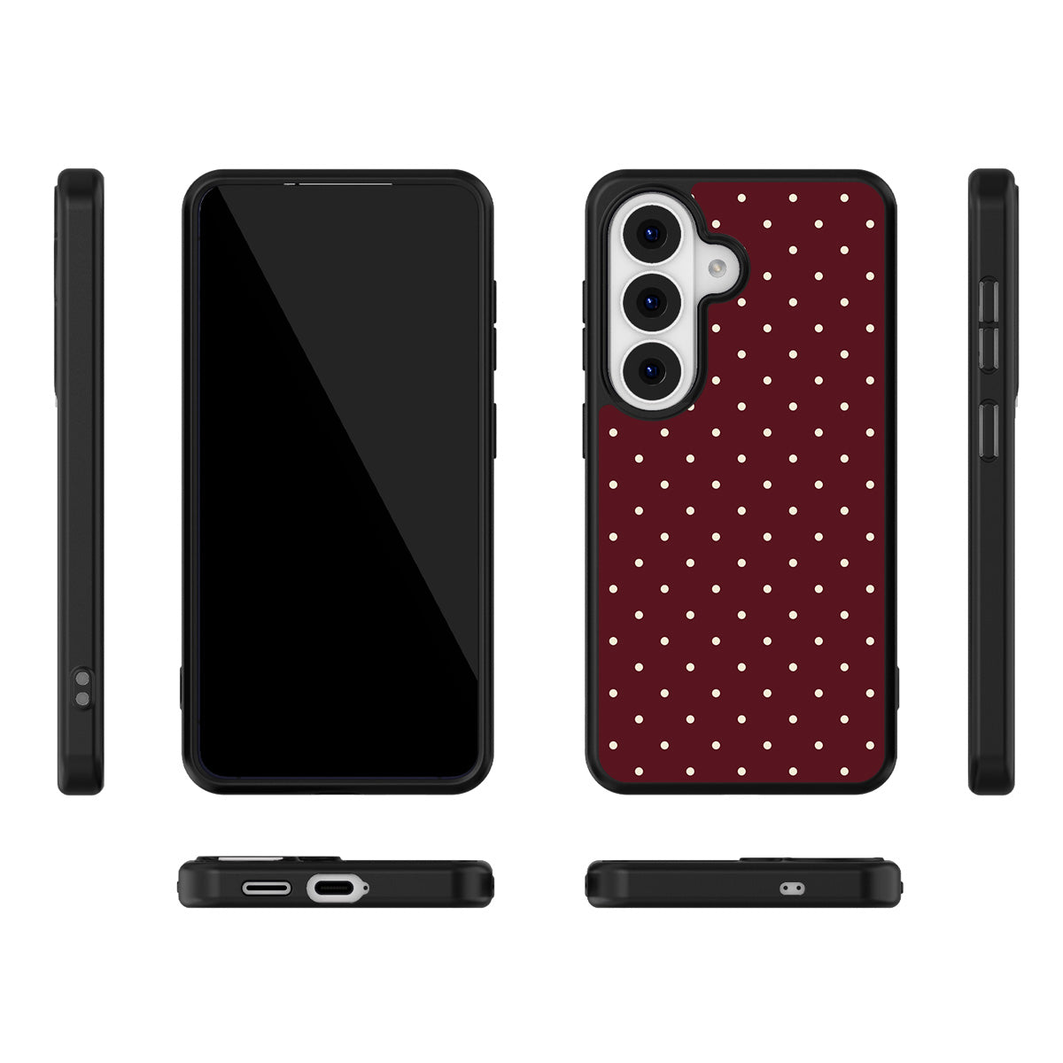 Burgundy Bloom Samsung Galaxy S26 Plus case – multi-angle view