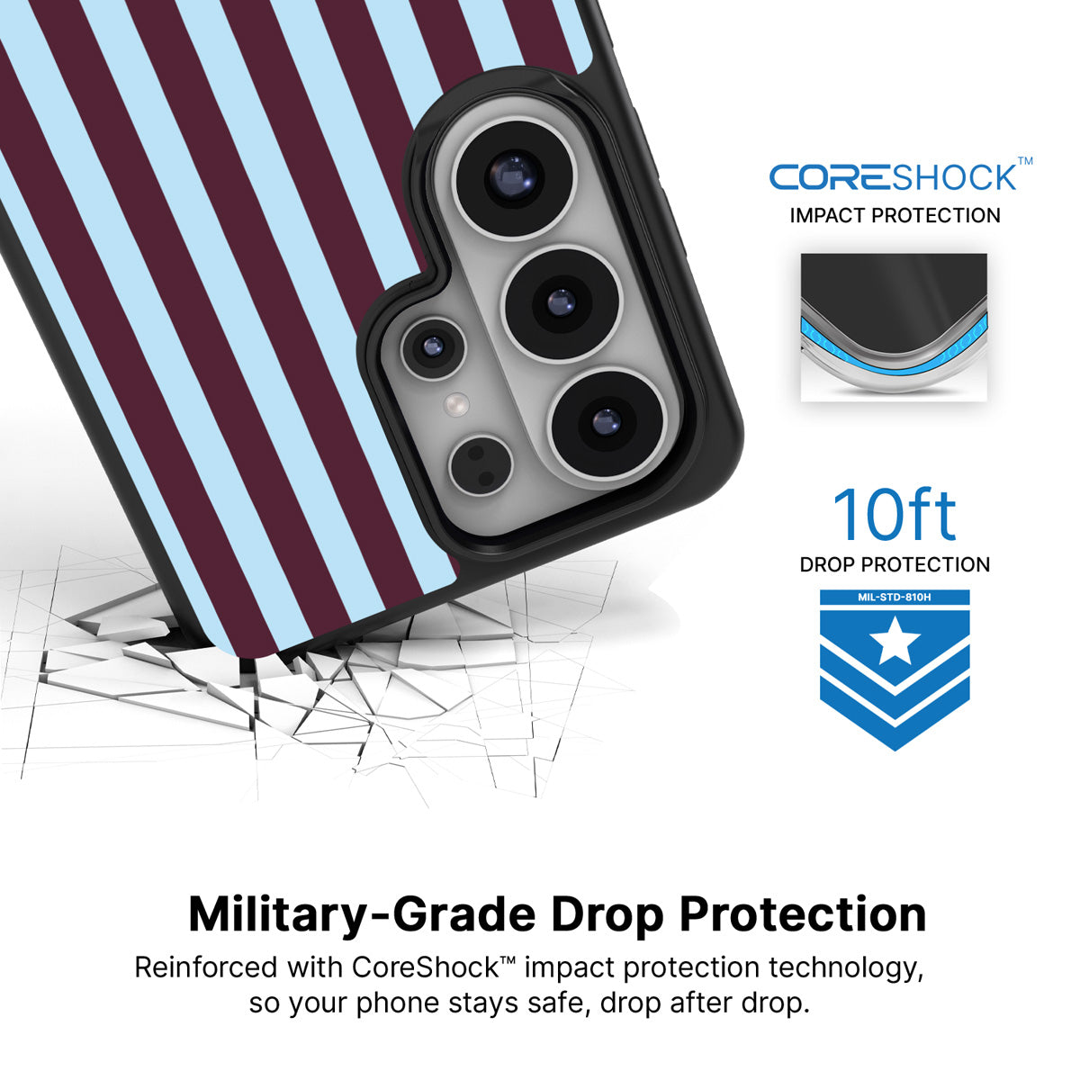 Cabernet Column Samsung Galaxy S26 Ultra case with 10ft military-grade drop protection