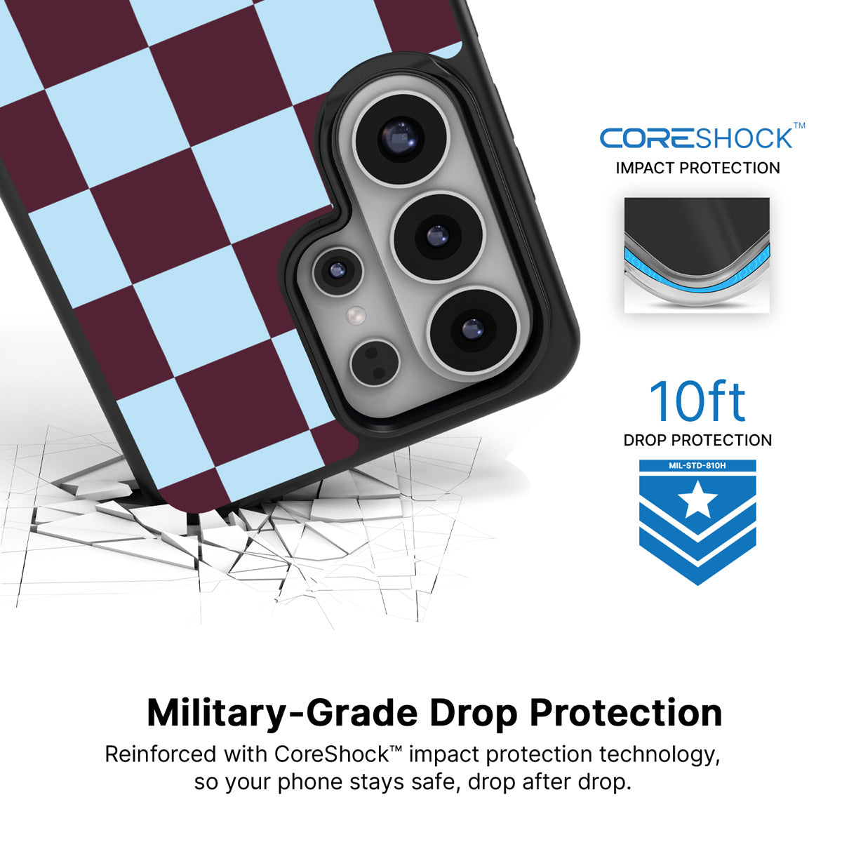 Cabernet Tile Samsung Galaxy S26 Ultra case with 10ft military-grade drop protection