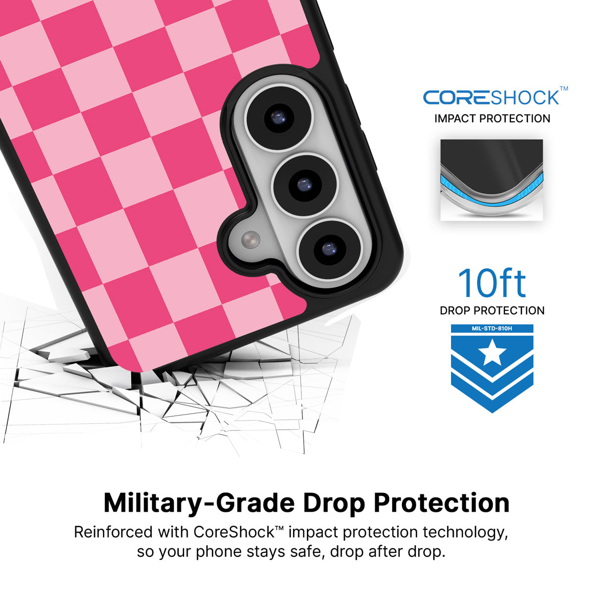 Candy Check Samsung Galaxy S26 case with 10ft military-grade drop protection