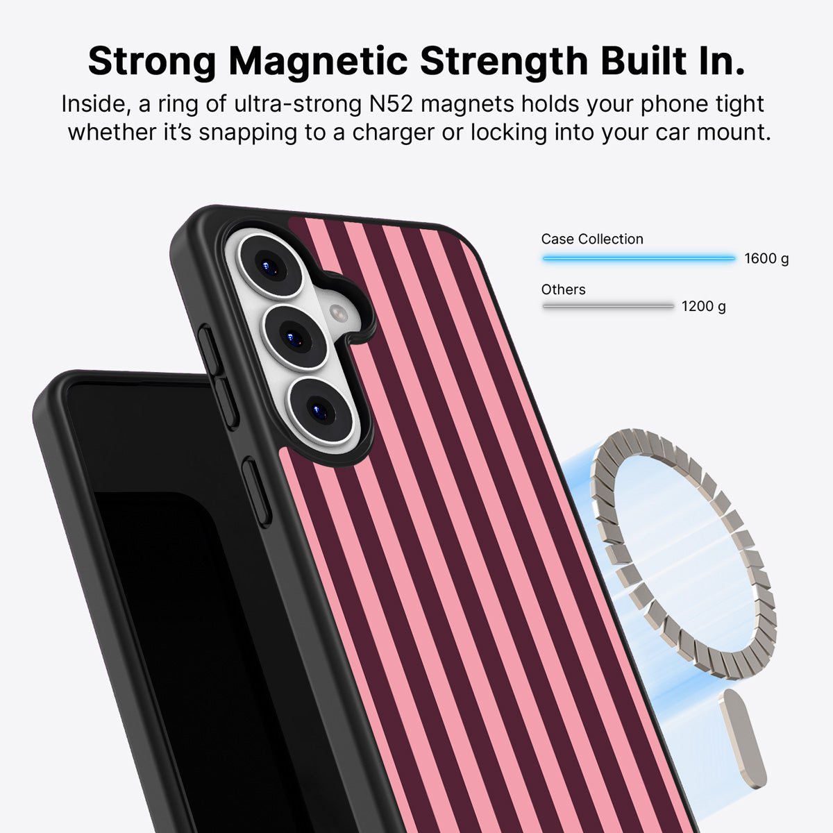 Samsung Galaxy S26 Qi2 magnetic case with N52 magnets – Candy Column design