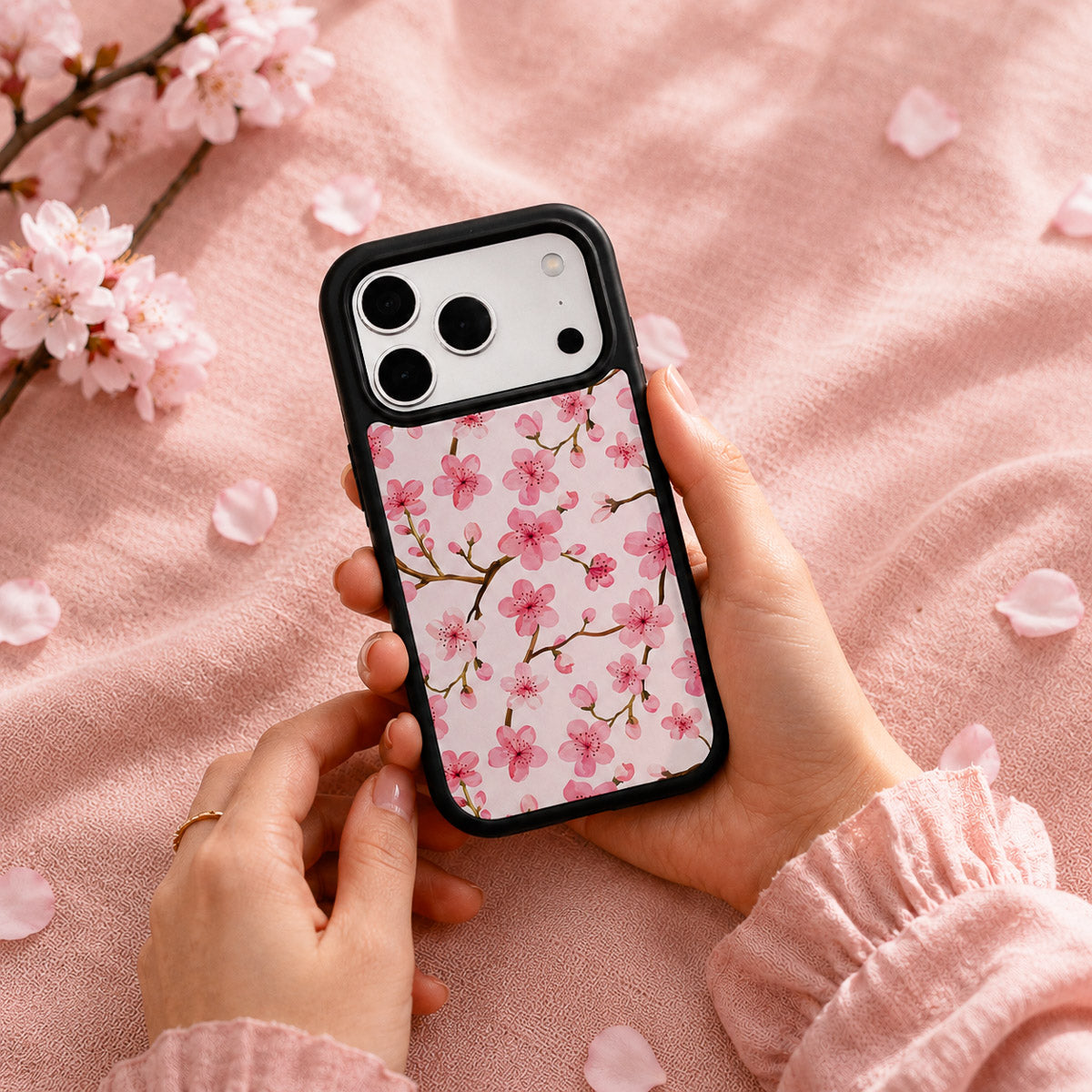 Pink Floral Designer MagSafe Case – Cherry Blossom | MagSafe — view 3