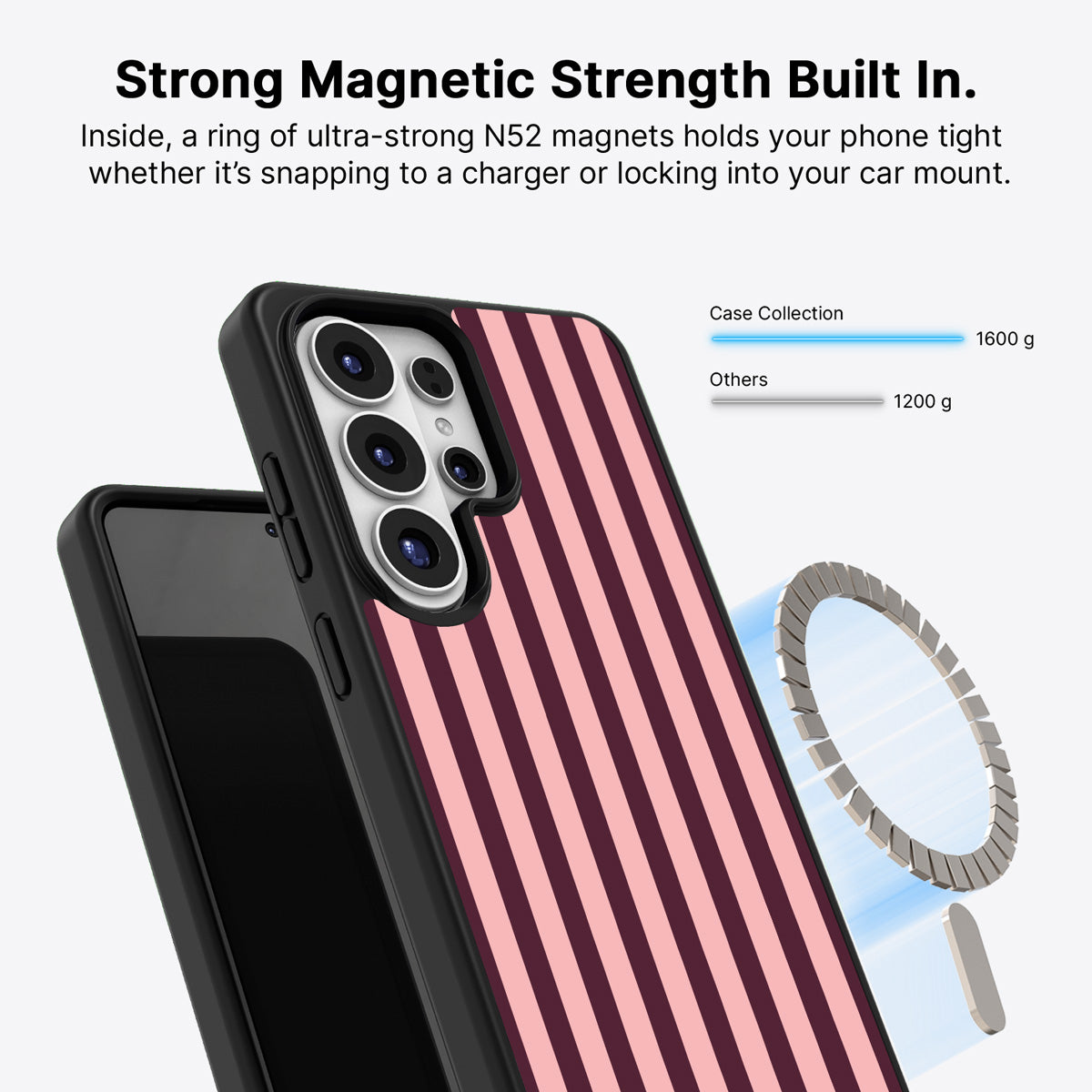 Samsung Galaxy S26 Ultra Qi2 magnetic case with N52 magnets – Claret Awning design