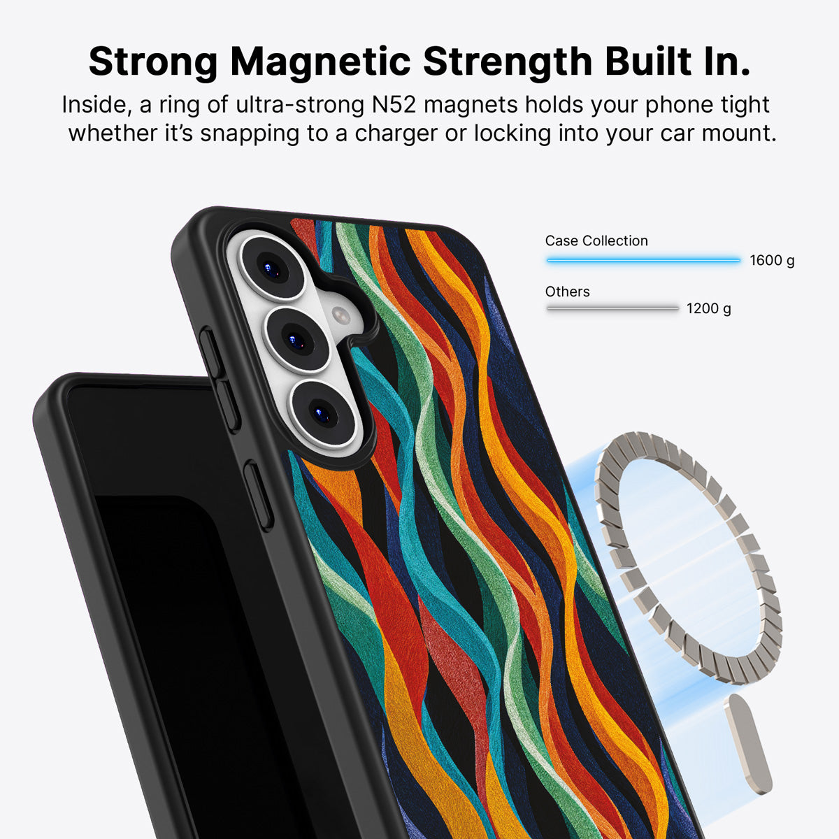Samsung Galaxy S26 Plus Qi2 magnetic case with N52 magnets – Coastal Waves design