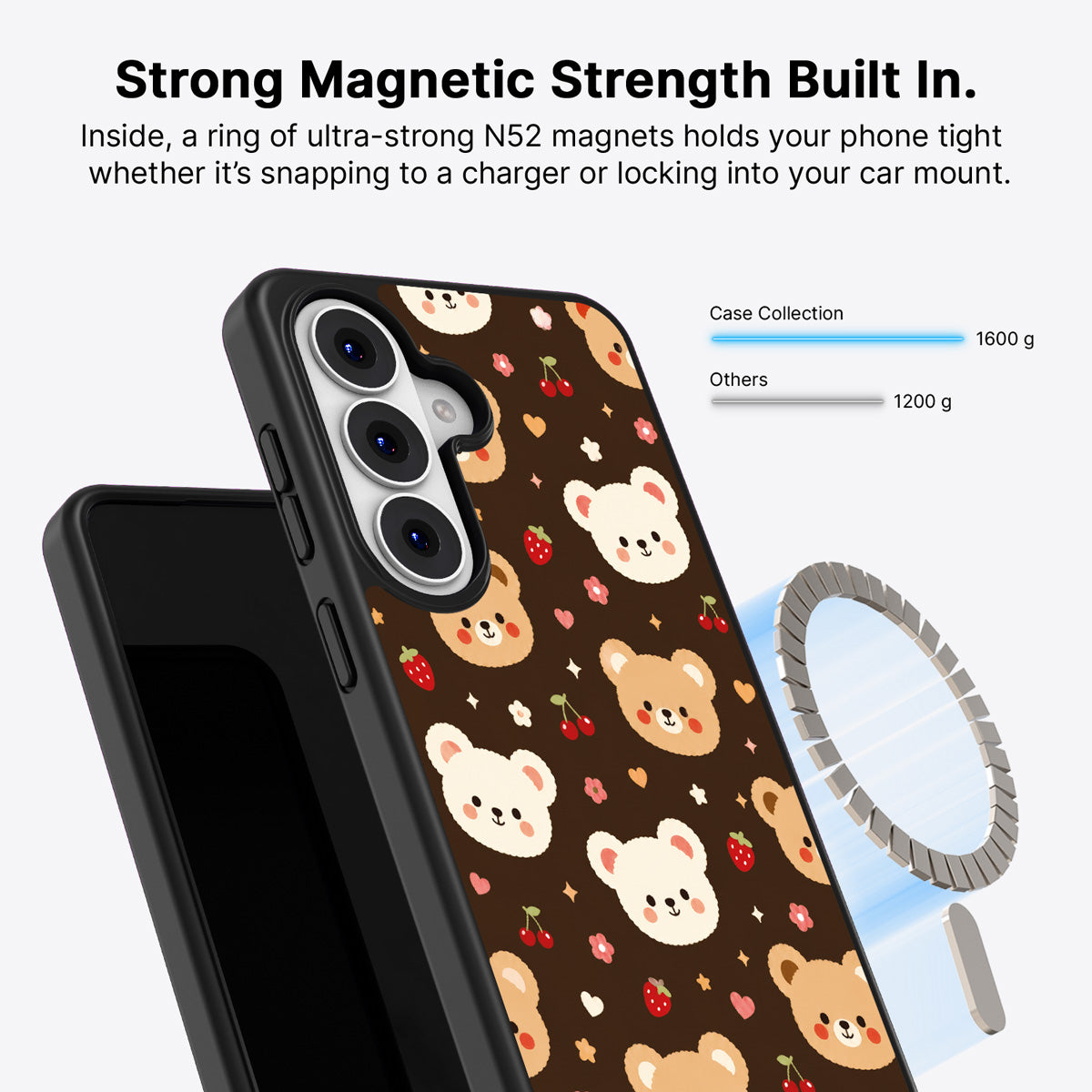Samsung Galaxy S26 Plus Qi2 magnetic case with N52 magnets – Cocoa Cuddles design