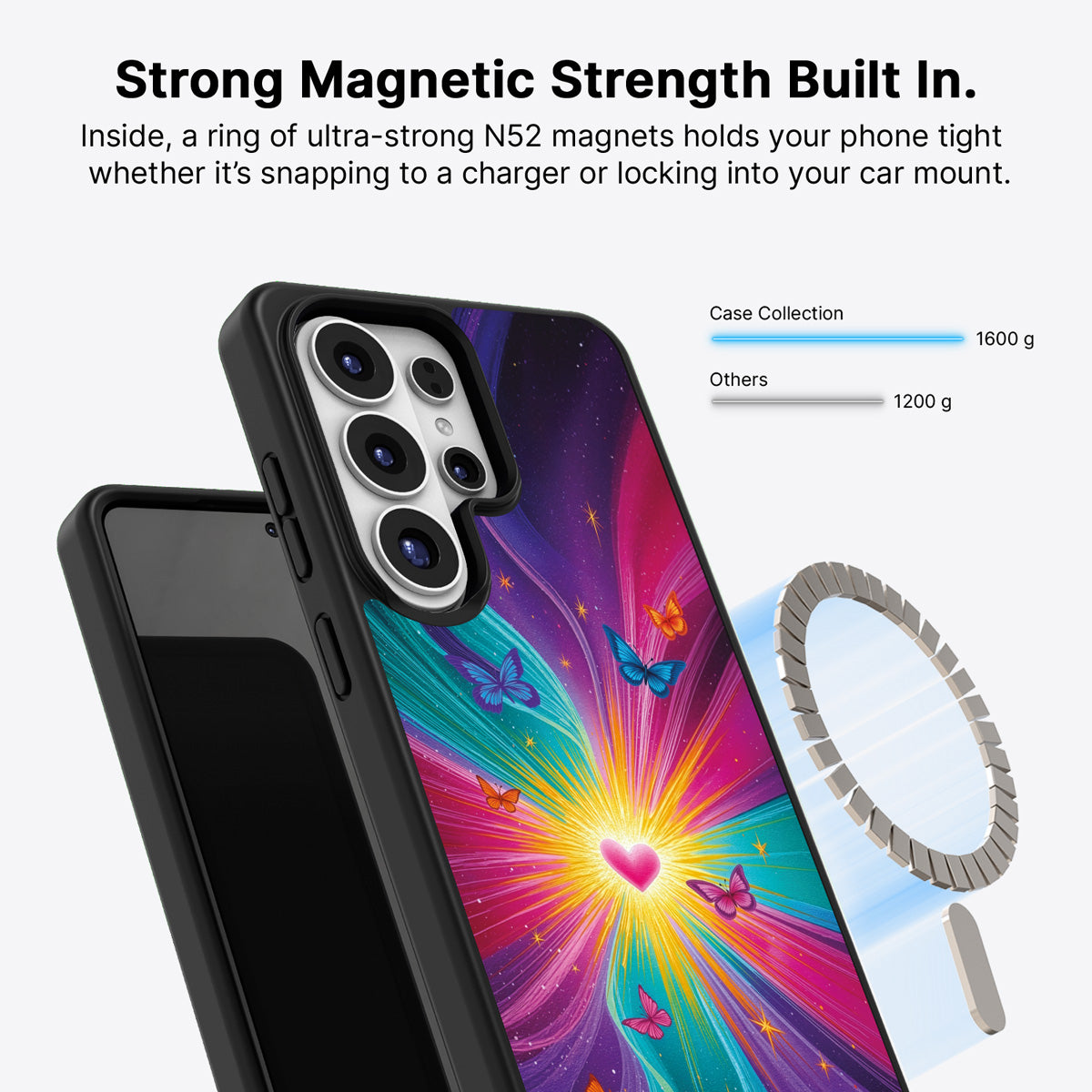 Samsung Galaxy S26 Ultra Qi2 magnetic case with N52 magnets – Cosmic Aura design