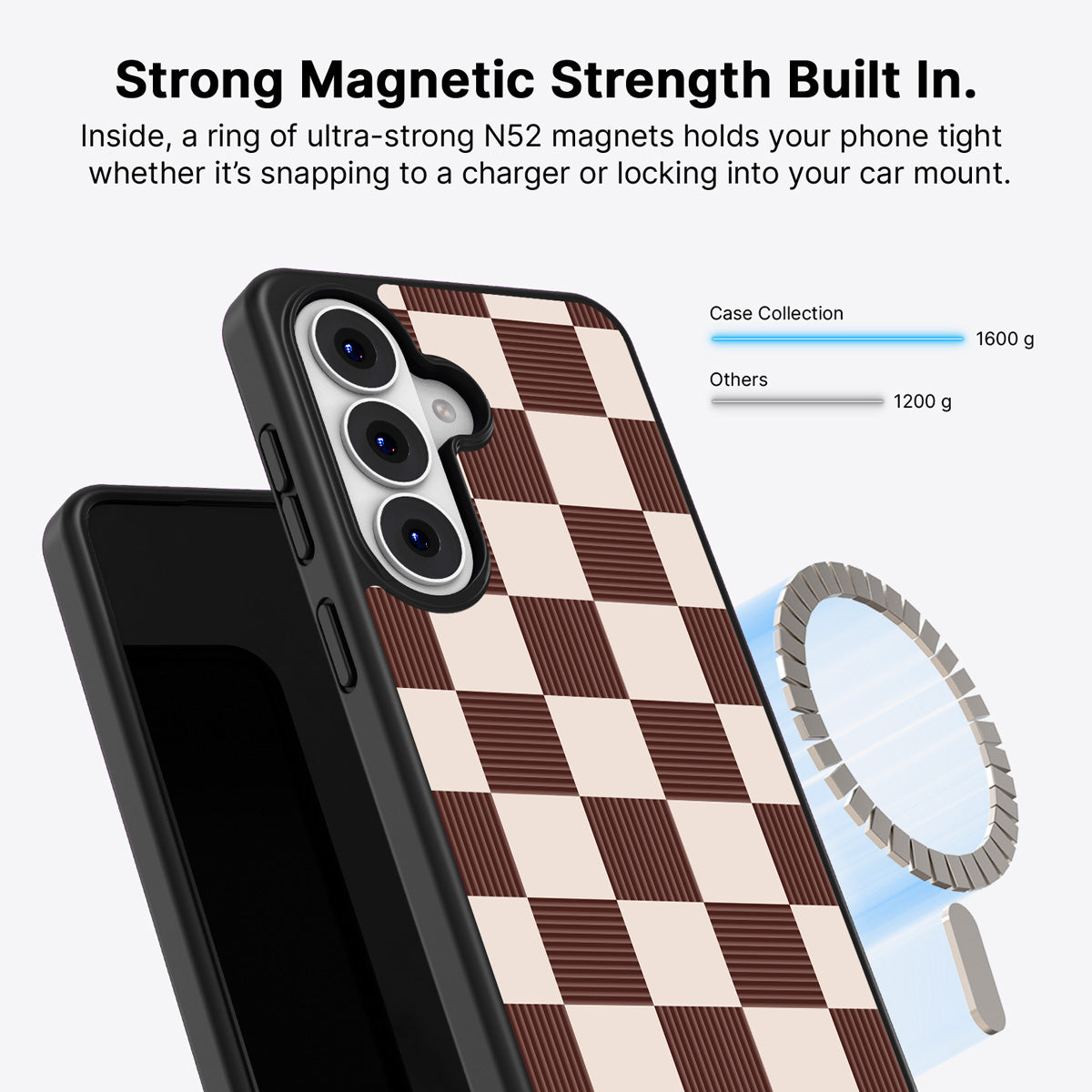 Samsung Galaxy S26 Qi2 magnetic case with N52 magnets – Elegance Espresso design