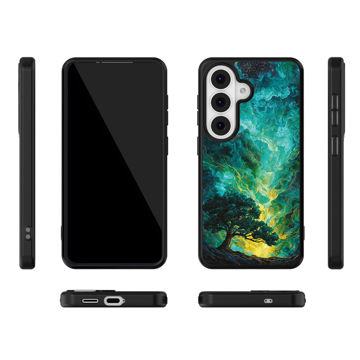 Emerald Storm Samsung Galaxy S26 Plus case – multi-angle view