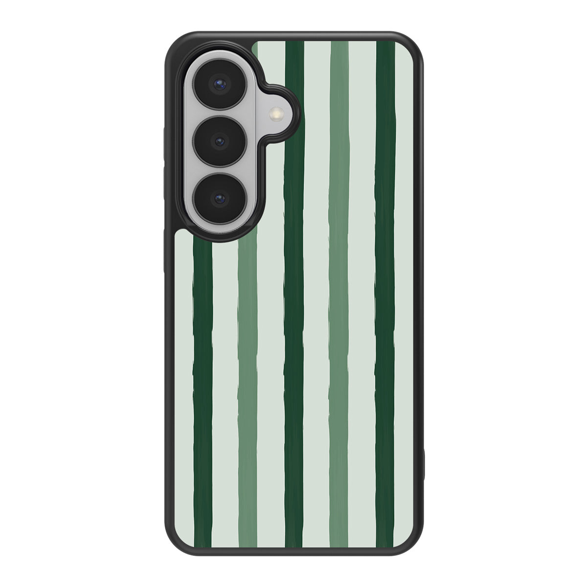 Green Watercolor Stripes design back view – Samsung Galaxy S26 case