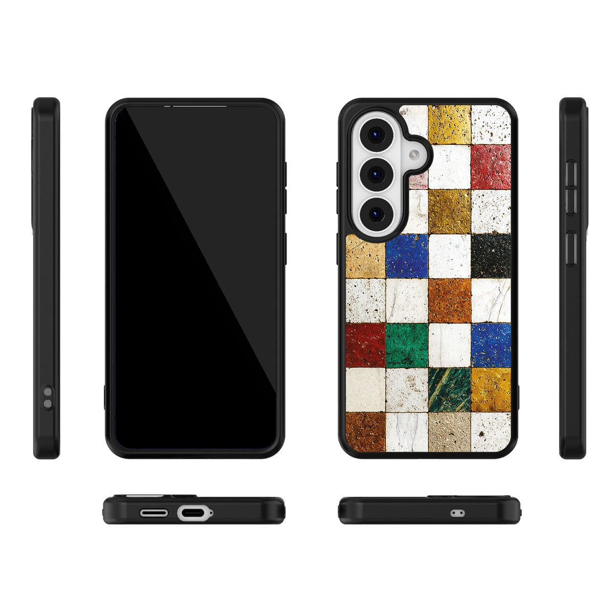 Heritage Mosaic Samsung Galaxy S26 case – multi-angle view