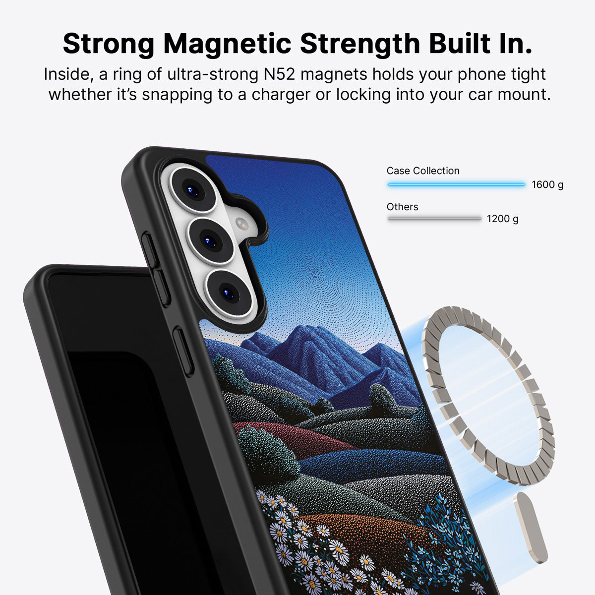 Samsung Galaxy S26 Plus Qi2 magnetic case with N52 magnets – Indigo Hills design