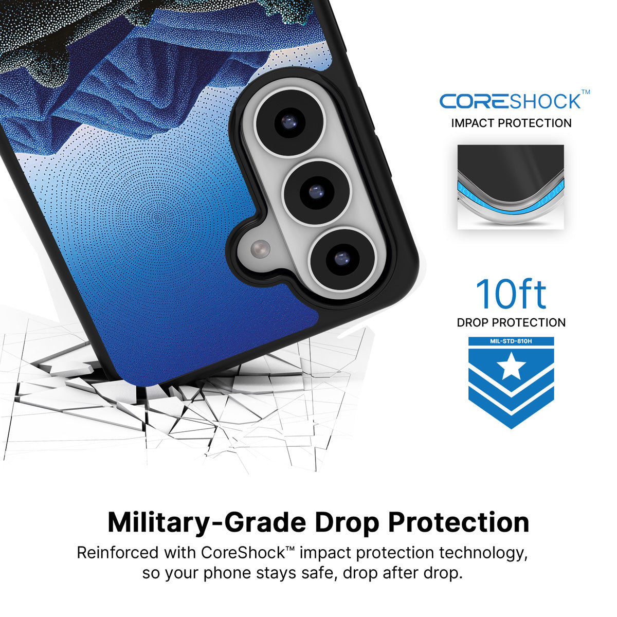 Indigo Hills Samsung Galaxy S26 Plus case with 10ft military-grade drop protection