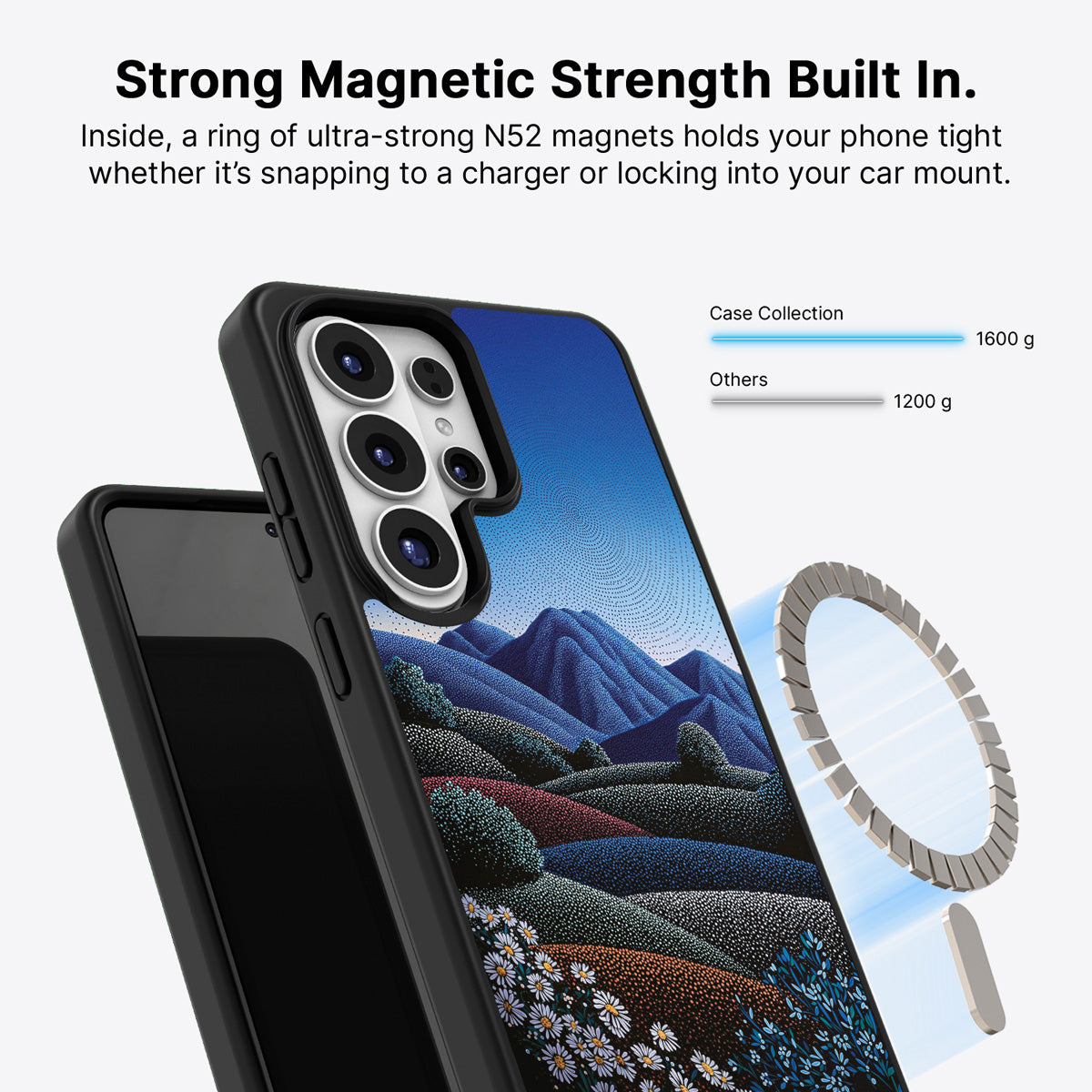 Samsung Galaxy S26 Ultra Qi2 magnetic case with N52 magnets – Indigo Hills design