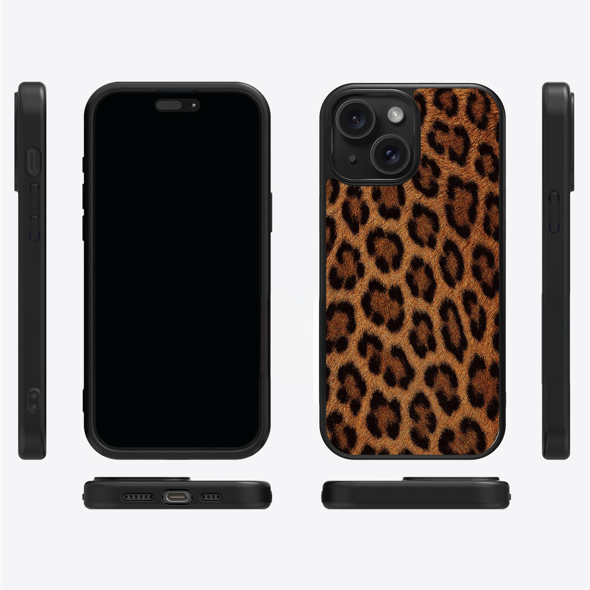 Classic Leopard iPhone 13 case cover – multi-angle view