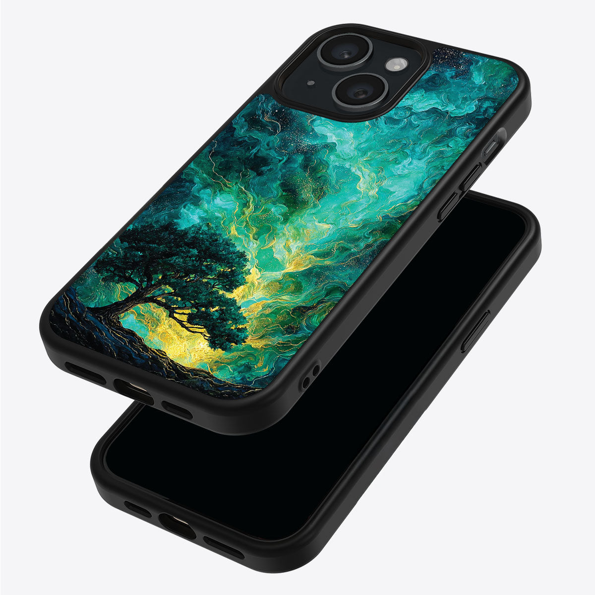 Emerald Storm iPhone 13 case – back and side view