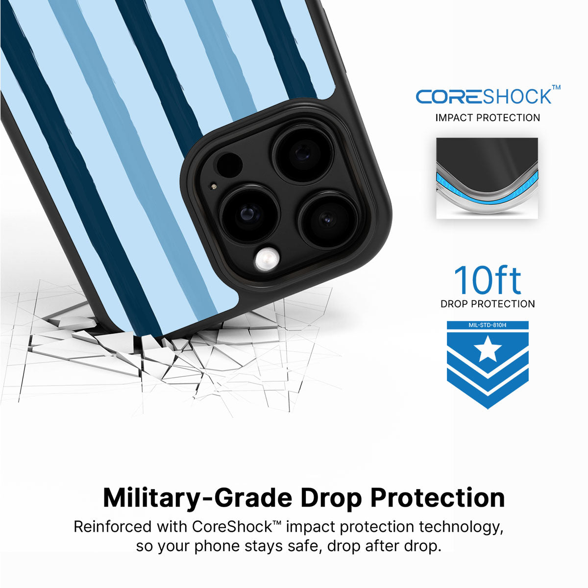 Blue Watercolor Stripes - iPhone 13 Pro Case #case type_core (magsafe), #case type_core (non magsafe)