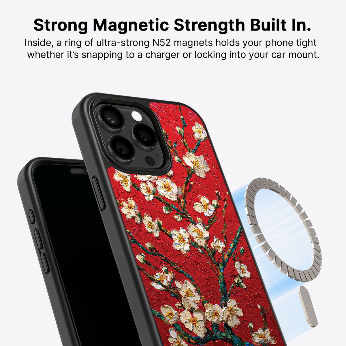 iPhone 13 Pro MagSafe case – Crimson Blossom design