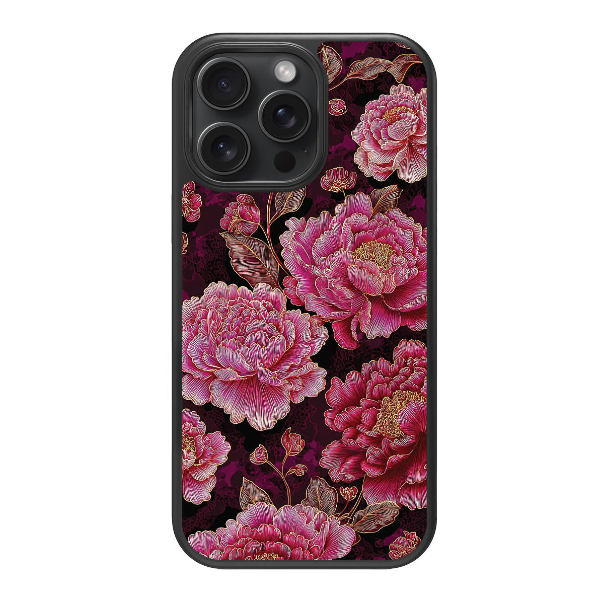 Floral Opulence design back view – iPhone 13 Pro case