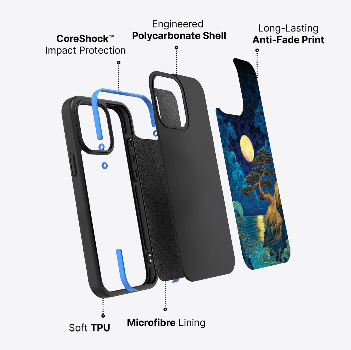 Moonlit Tide - iPhone 13 Pro Case #case type_core (non magsafe)