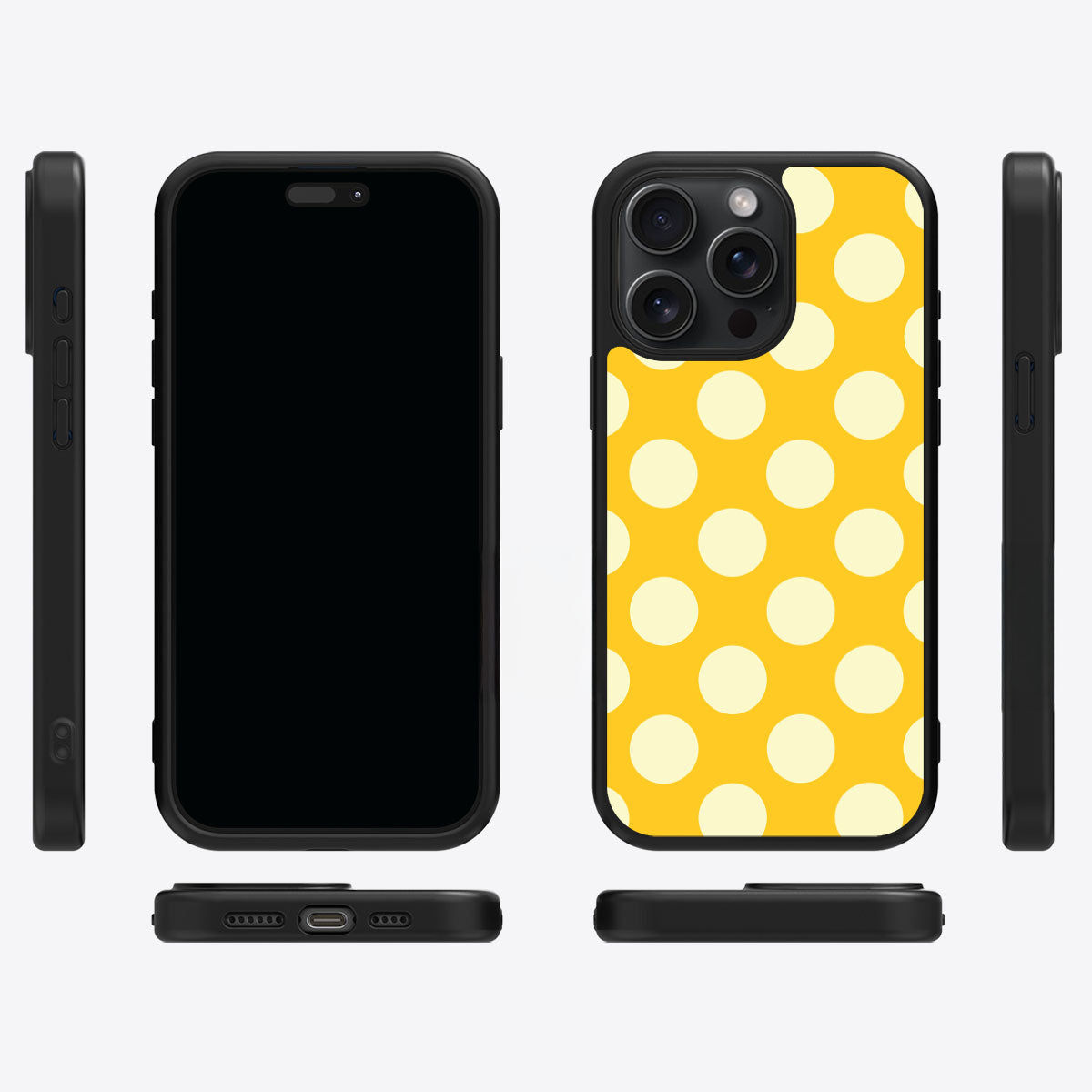 Sunny Dots iPhone 13 Pro case cover – multi-angle view