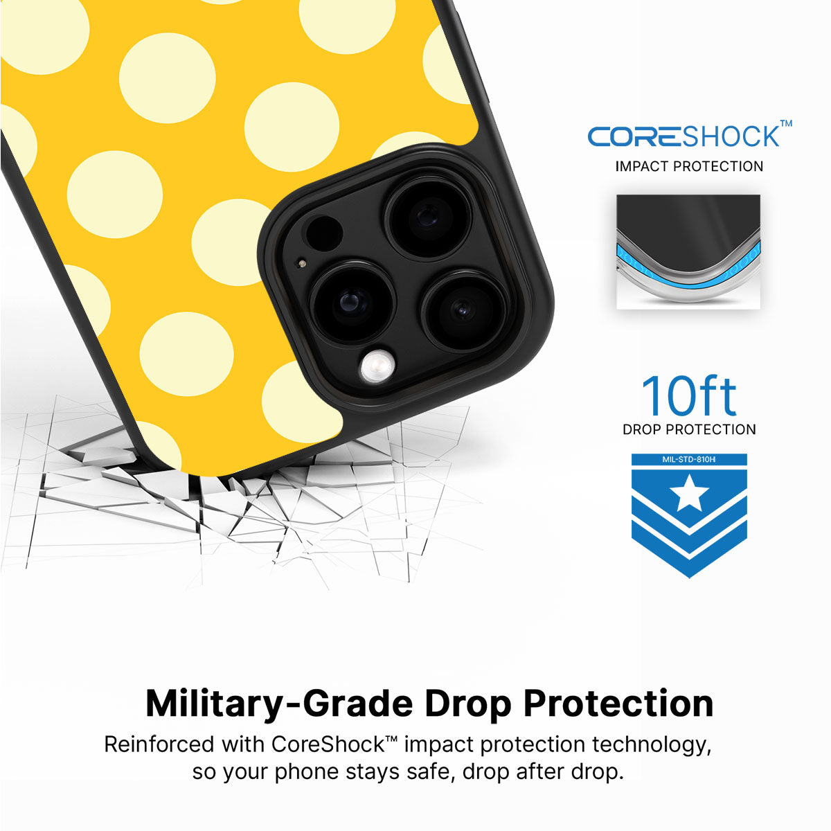Sunny Dots iPhone 13 Pro case with drop protection