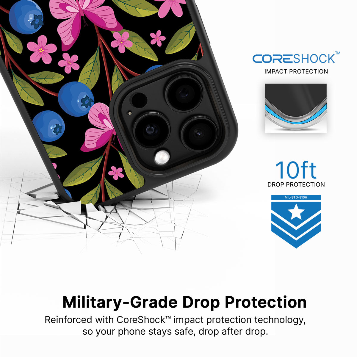 Blueberry Butterflies - iPhone 13 Pro Max Case #case type_core (magsafe), #case type_core (non magsafe)