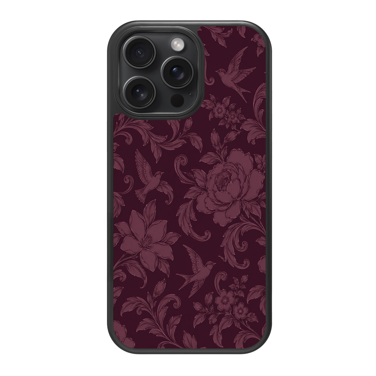 Swallow Damask design back view – iPhone 13 Pro Max case