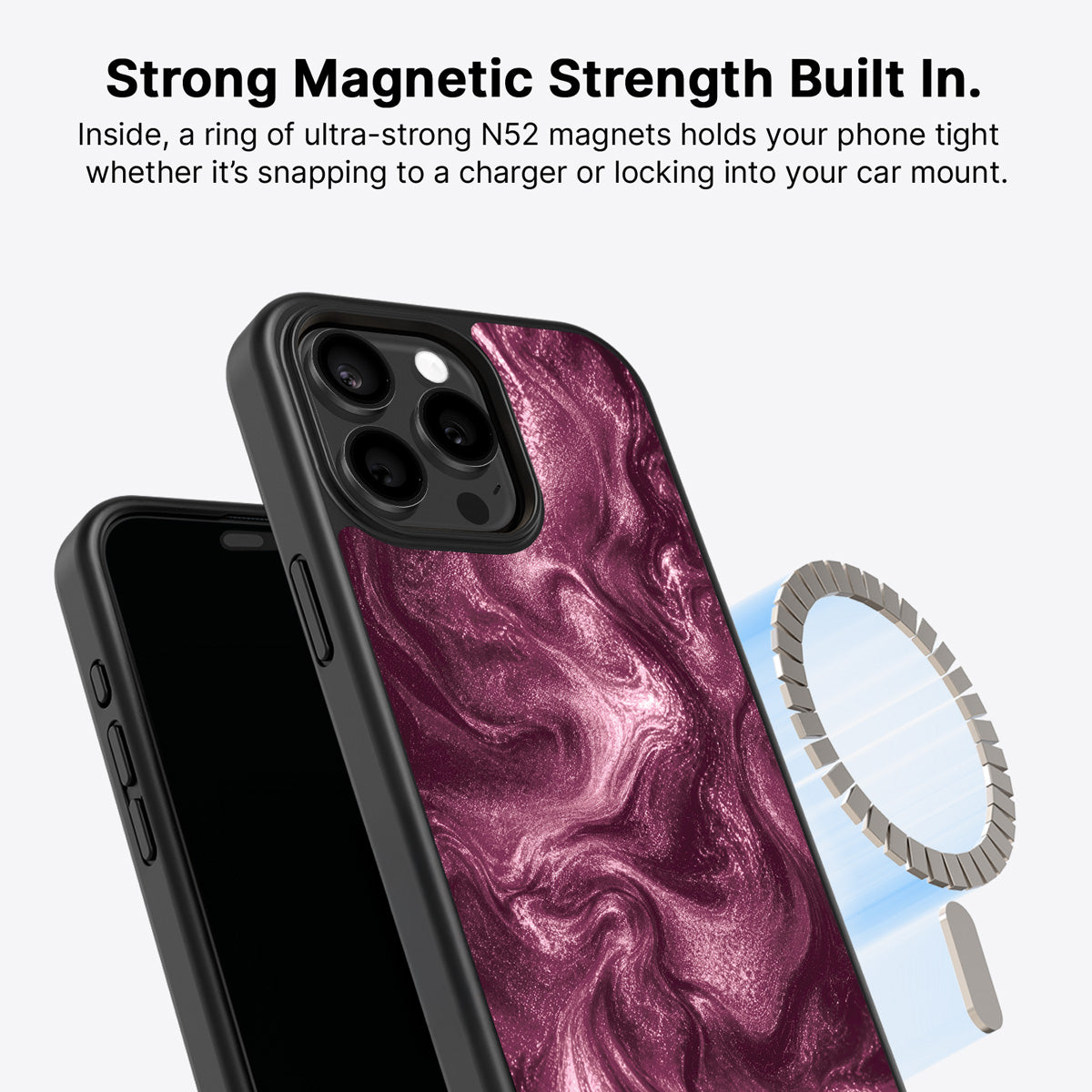 iPhone 13 Pro Max MagSafe case – Wine Shimmer design