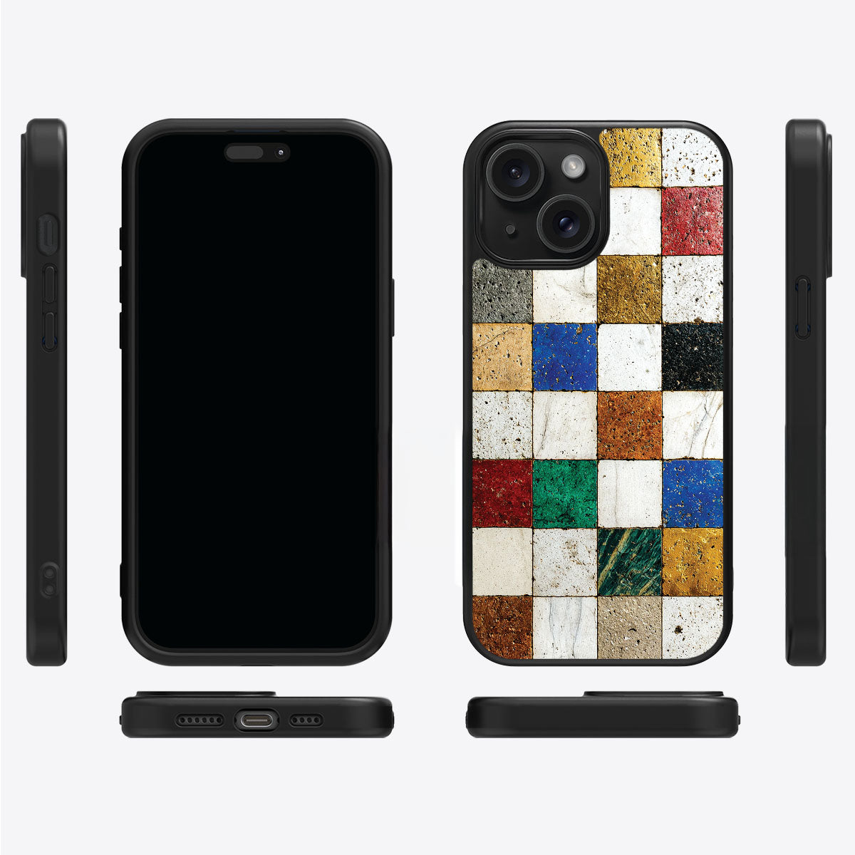 Heritage Mosaic iPhone 14 case cover – multi-angle view