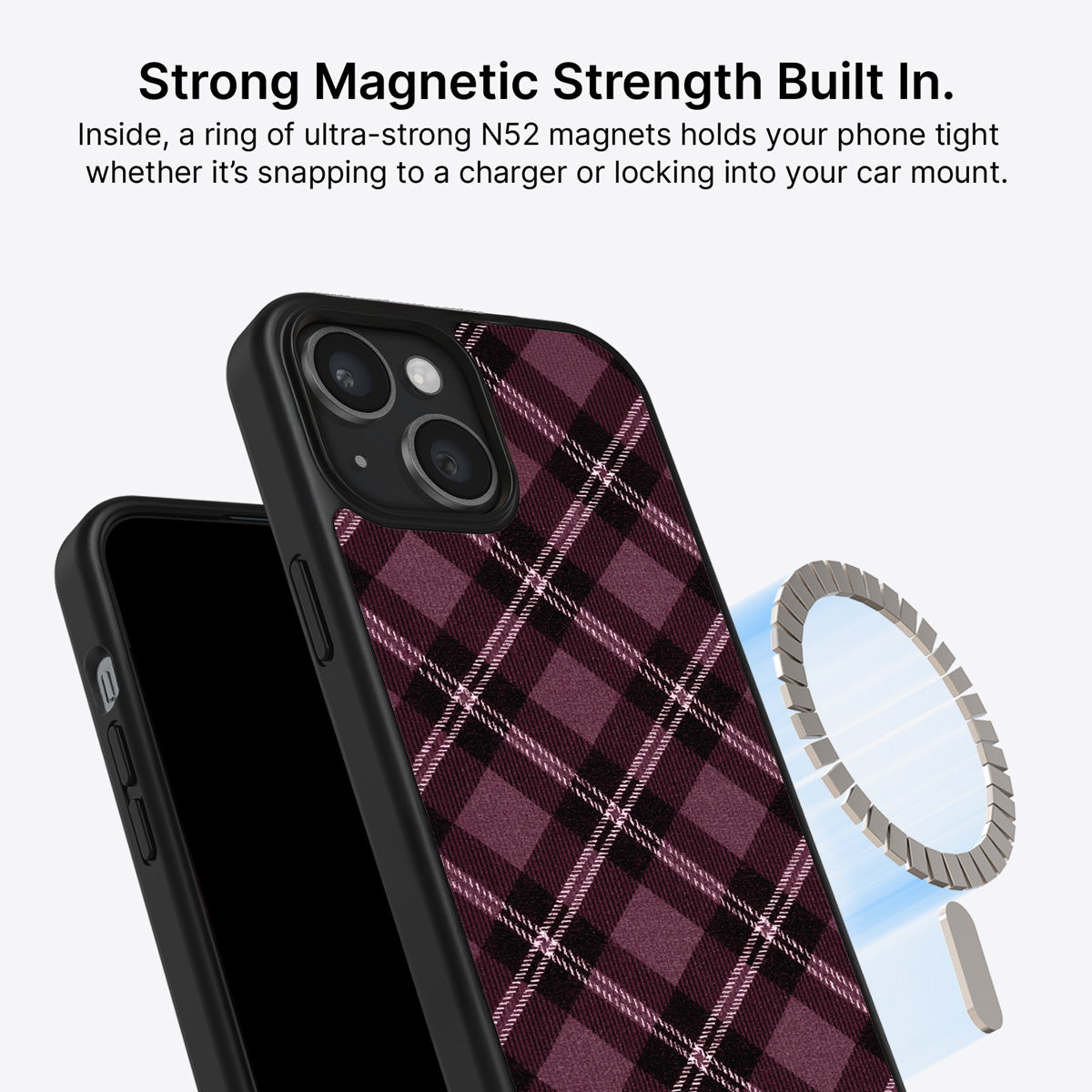 iPhone 14 MagSafe case – Merlot Weave design