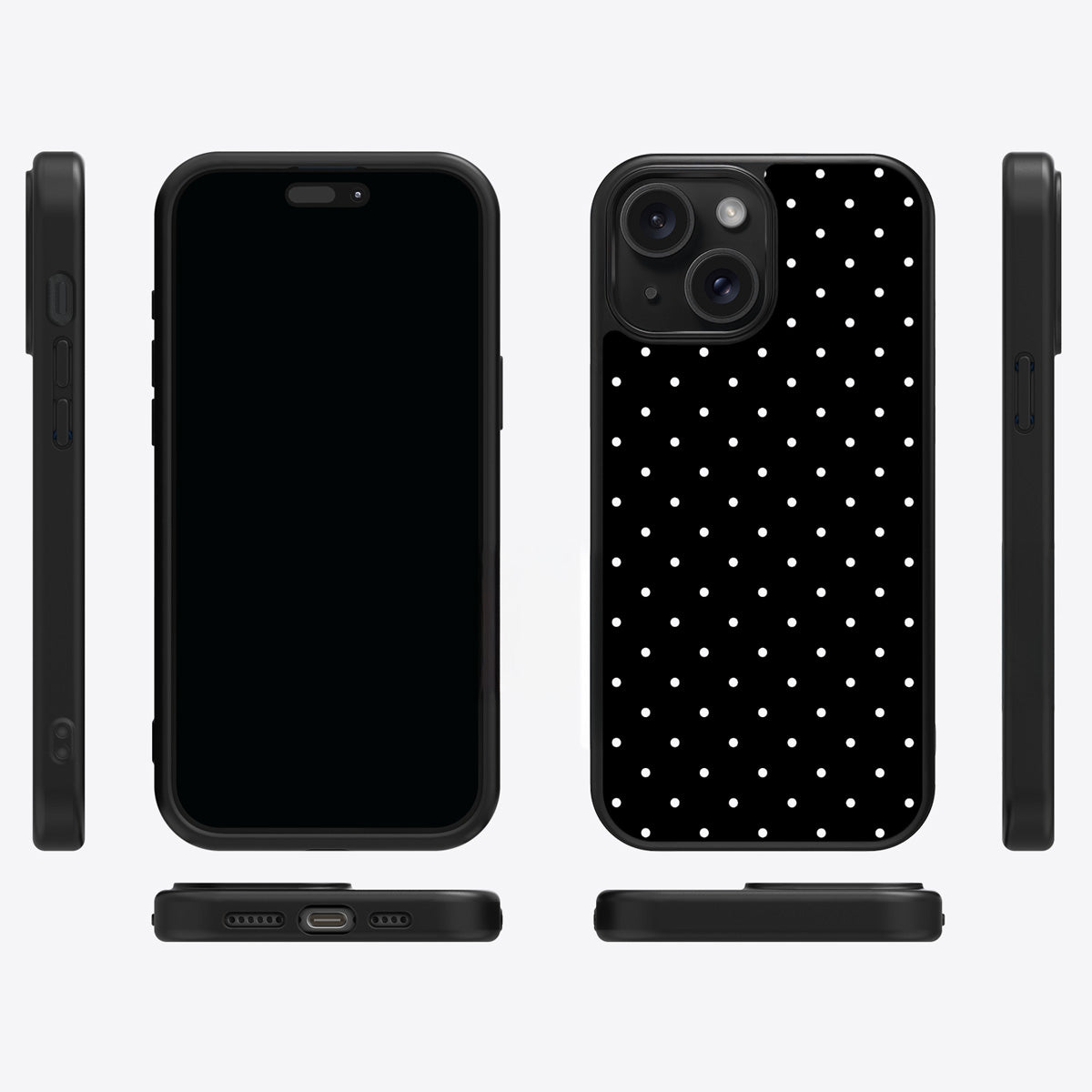 Midnight Confetti iPhone 14 case cover – multi-angle view