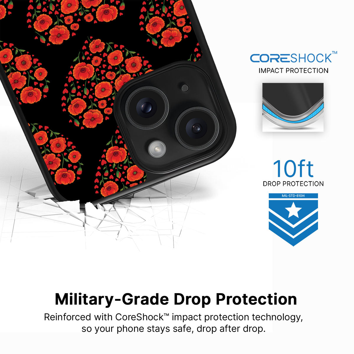 Poppy Heart - iPhone 14 Case #case type_core (magsafe), #case type_core (non magsafe)
