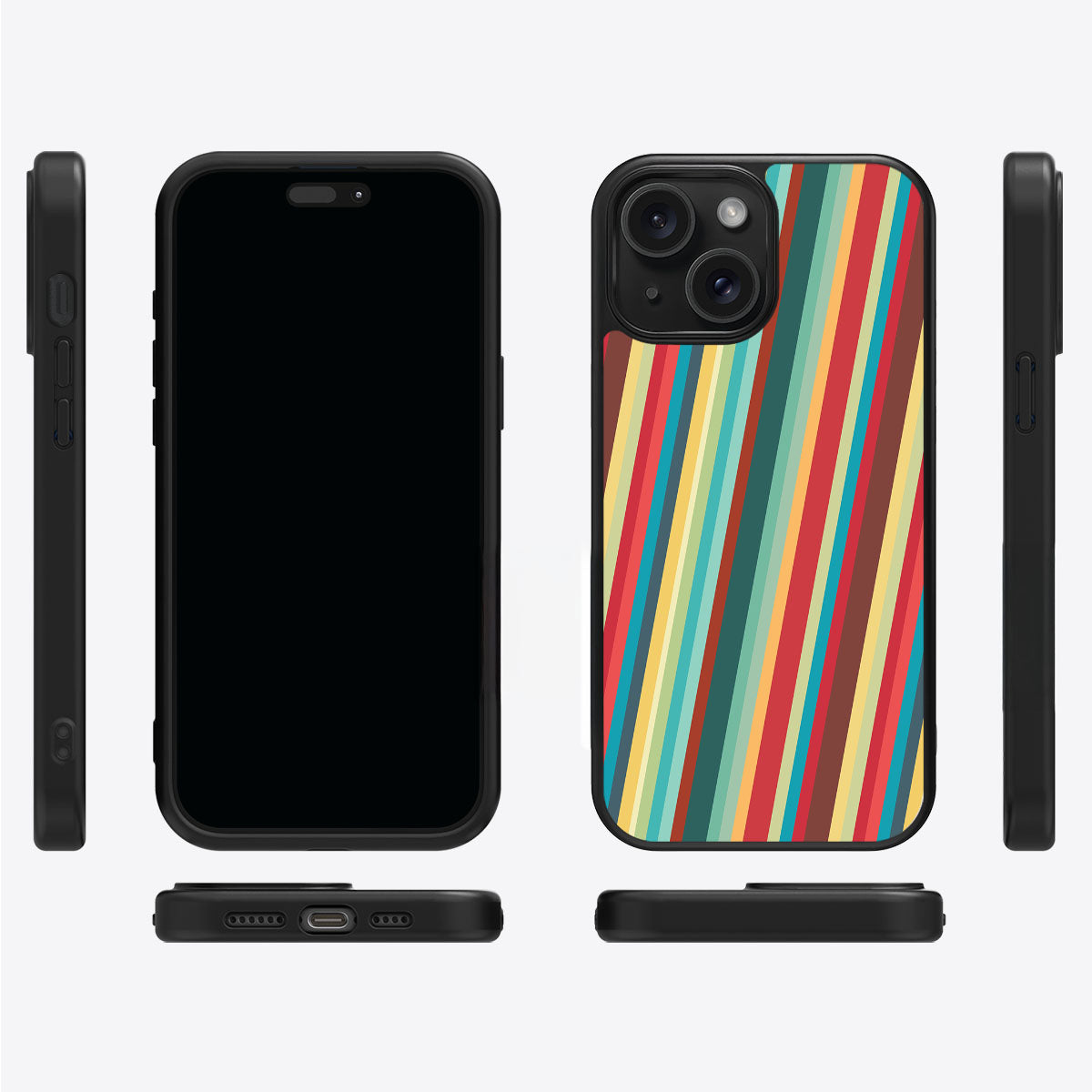 Retro Stripes - iPhone 14 Case #case type_core (magsafe), #case type_core (non magsafe)