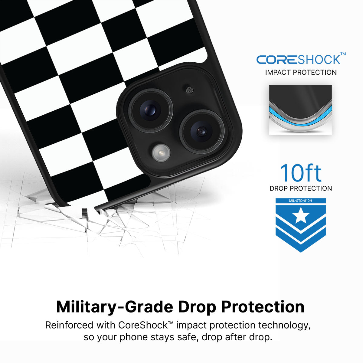 Skewed Checks - iPhone 14 Case #case type_core (magsafe), #case type_core (non magsafe)