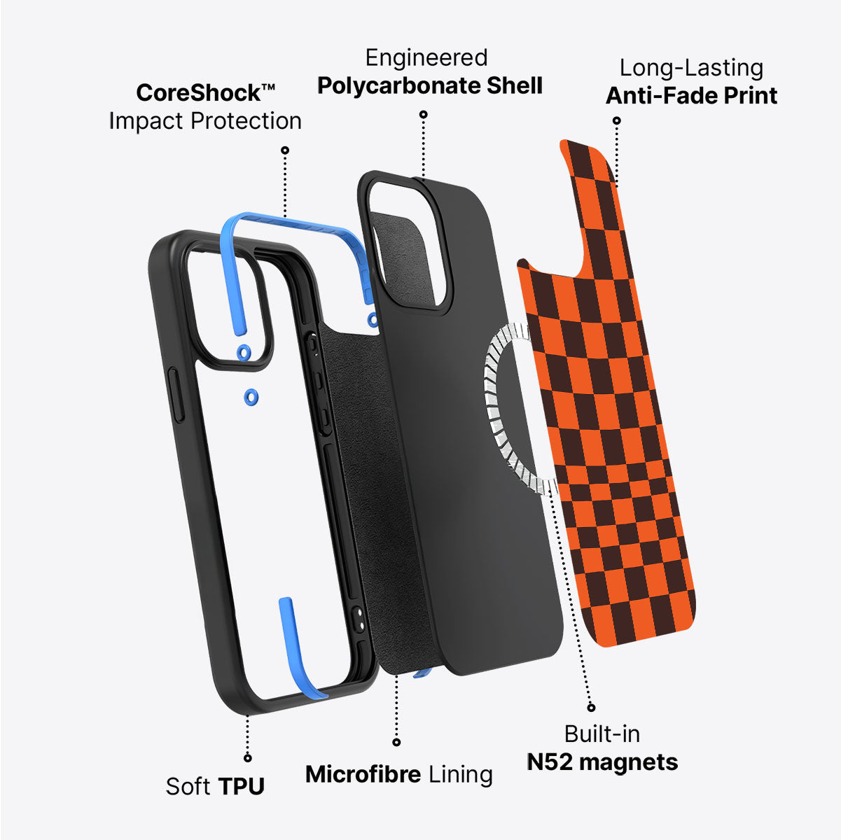 iPhone 14 Plus case construction – Amber Pop phone case