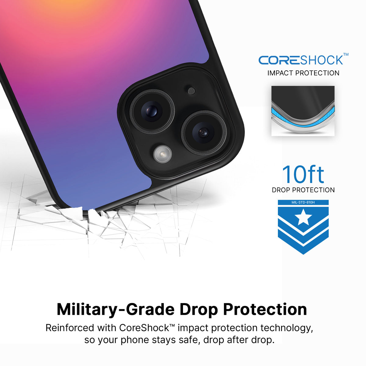Aura Glow iPhone 14 Plus case with drop protection