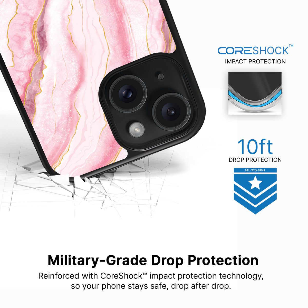 Blushed Marble - iPhone 14 Plus Case, #case type_core (magsafe), #case type_core (non magsafe)