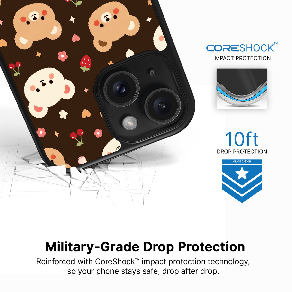 Cocoa Cuddles iPhone 14 Plus case with drop protection