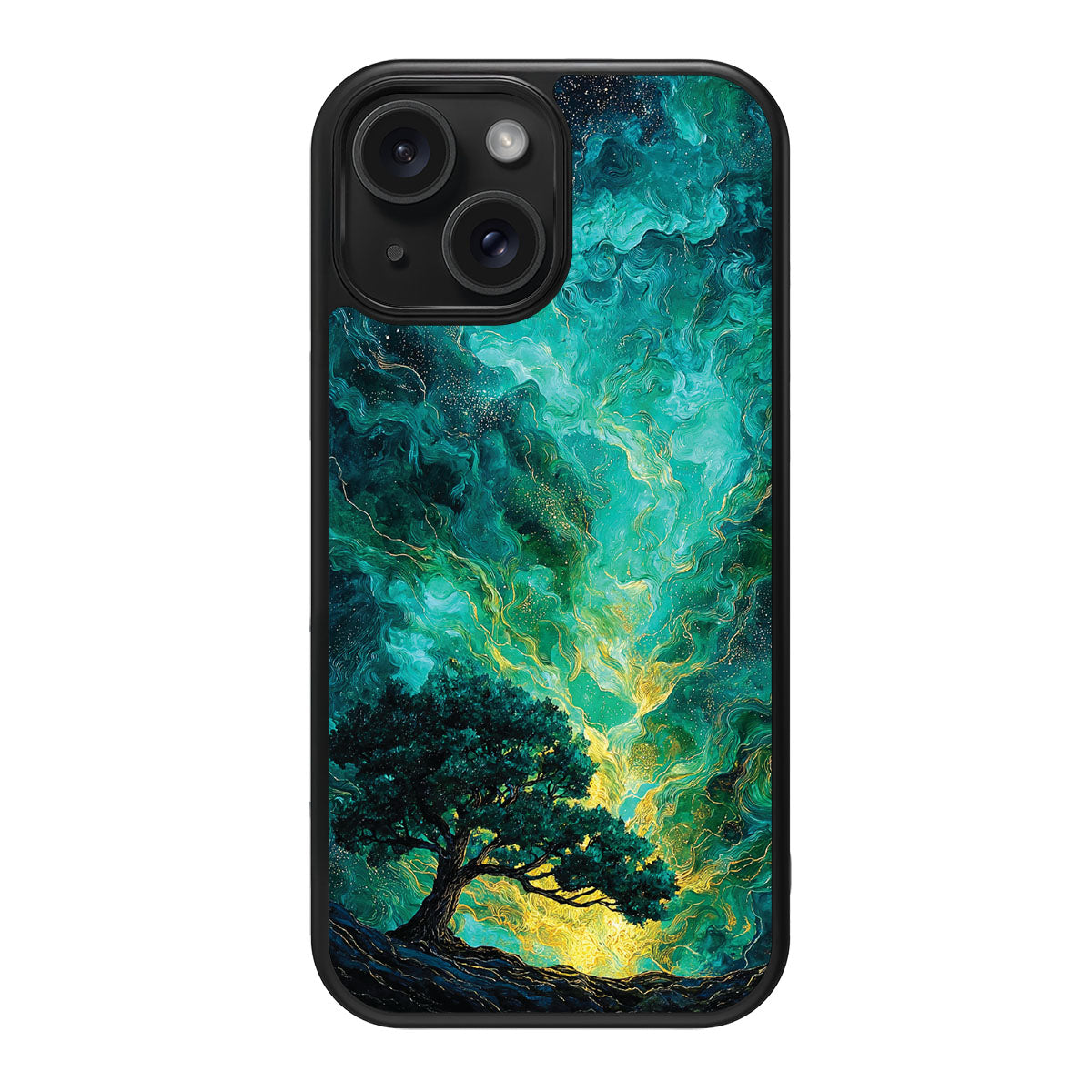Emerald Storm design back view – iPhone 14 Plus case