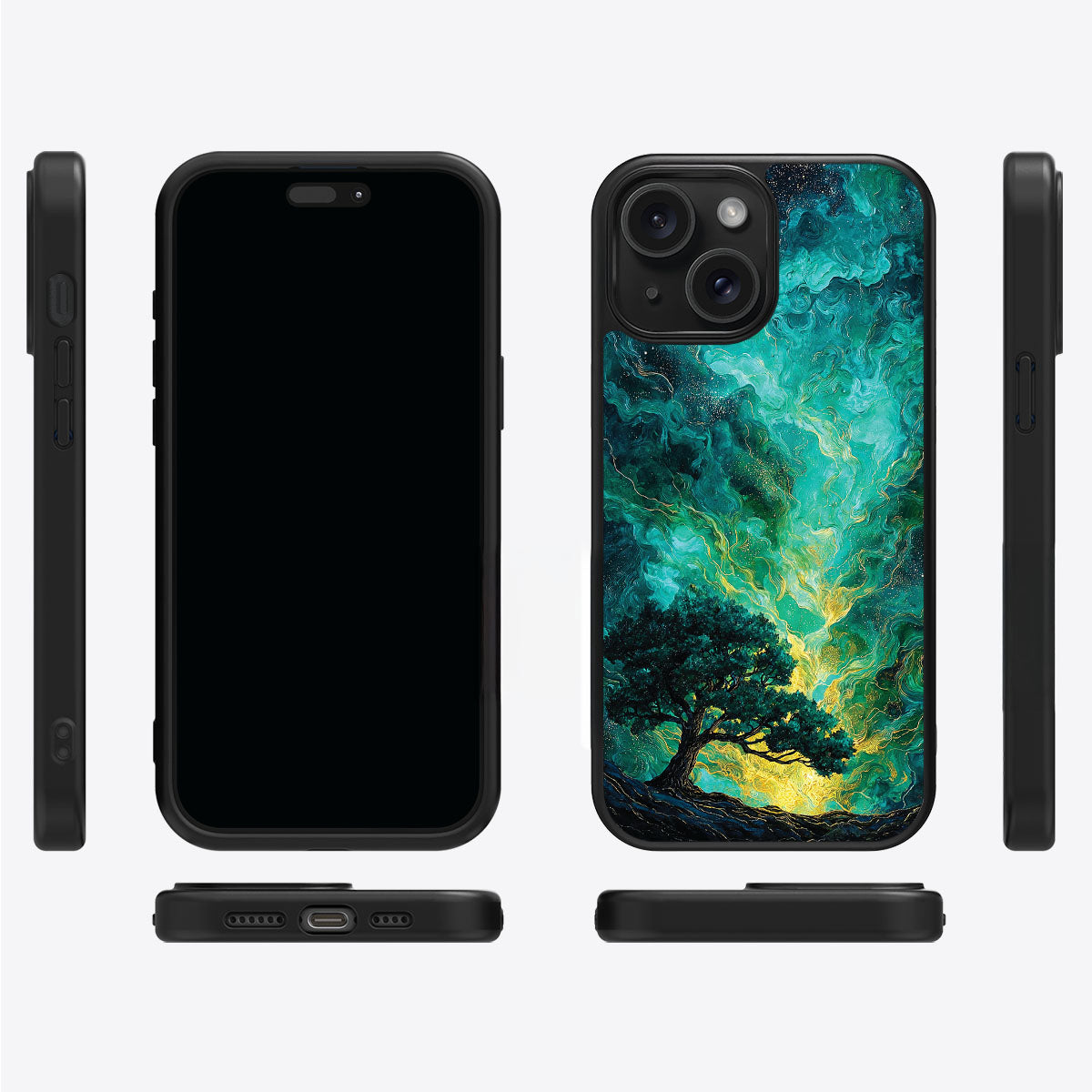 Emerald Storm iPhone 14 Plus case cover – multi-angle view
