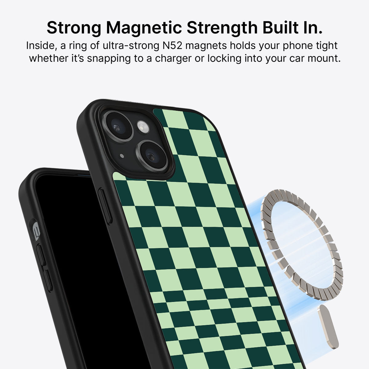 iPhone 14 Plus MagSafe case – Mint Matrix design