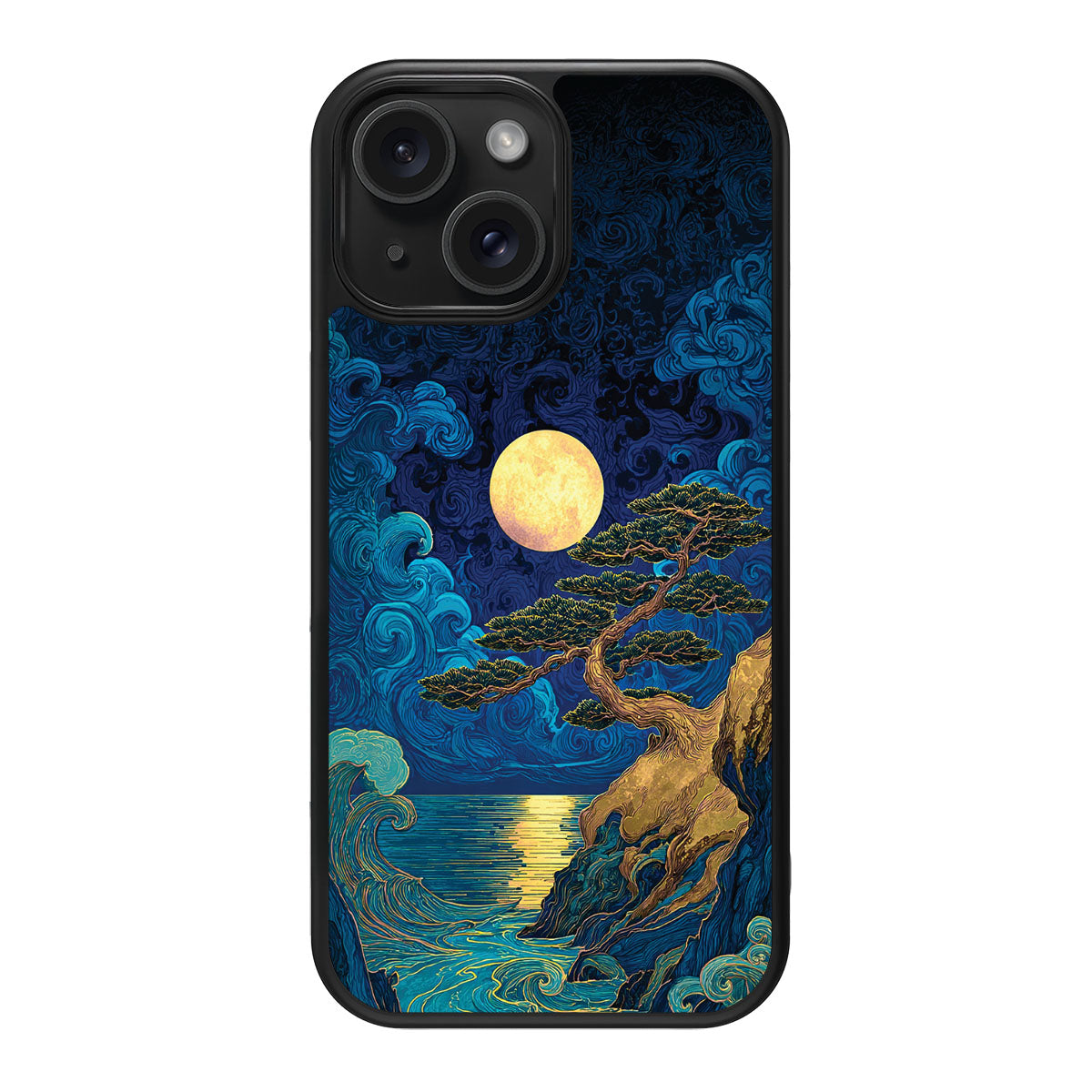 Moonlit Tide design back view – iPhone 14 Plus case
