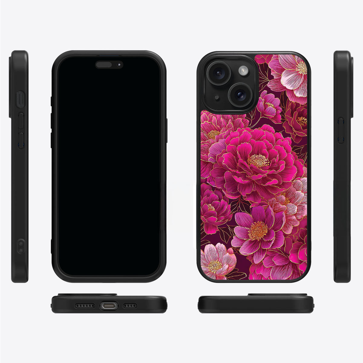 Pink Reverie iPhone 14 Plus case cover – multi-angle view