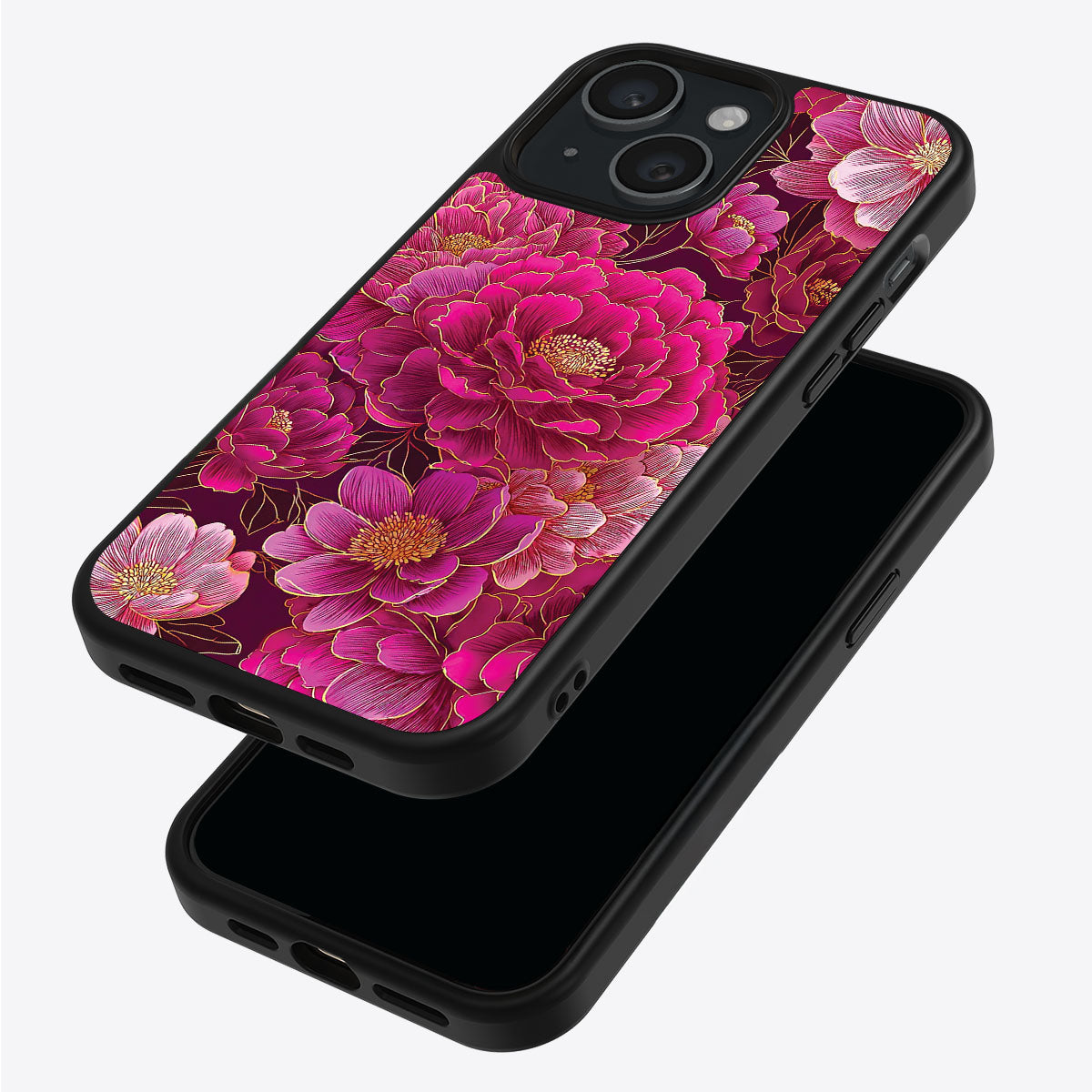 Pink Reverie iPhone 14 Plus case – back and side view