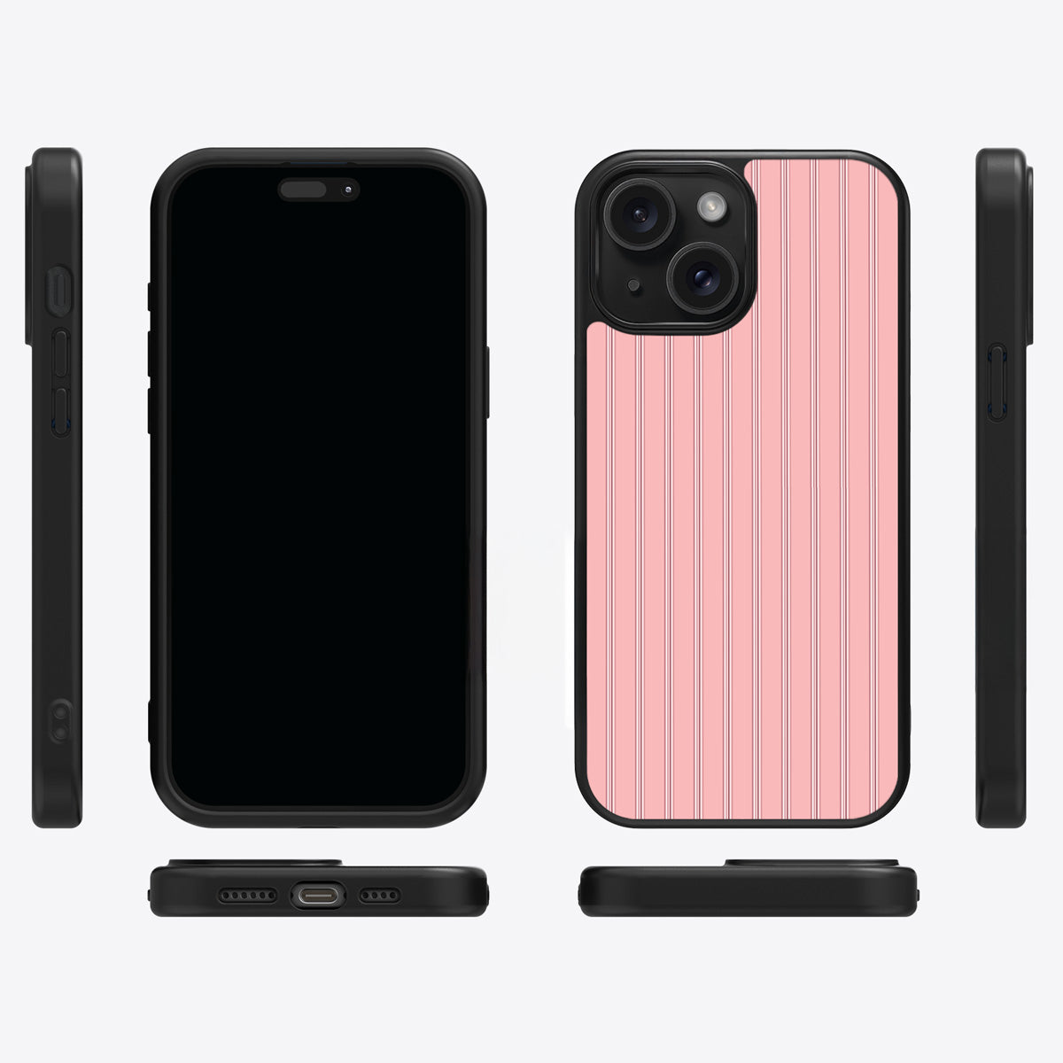 Sorbet Pinstripe iPhone 14 Plus case cover – multi-angle view