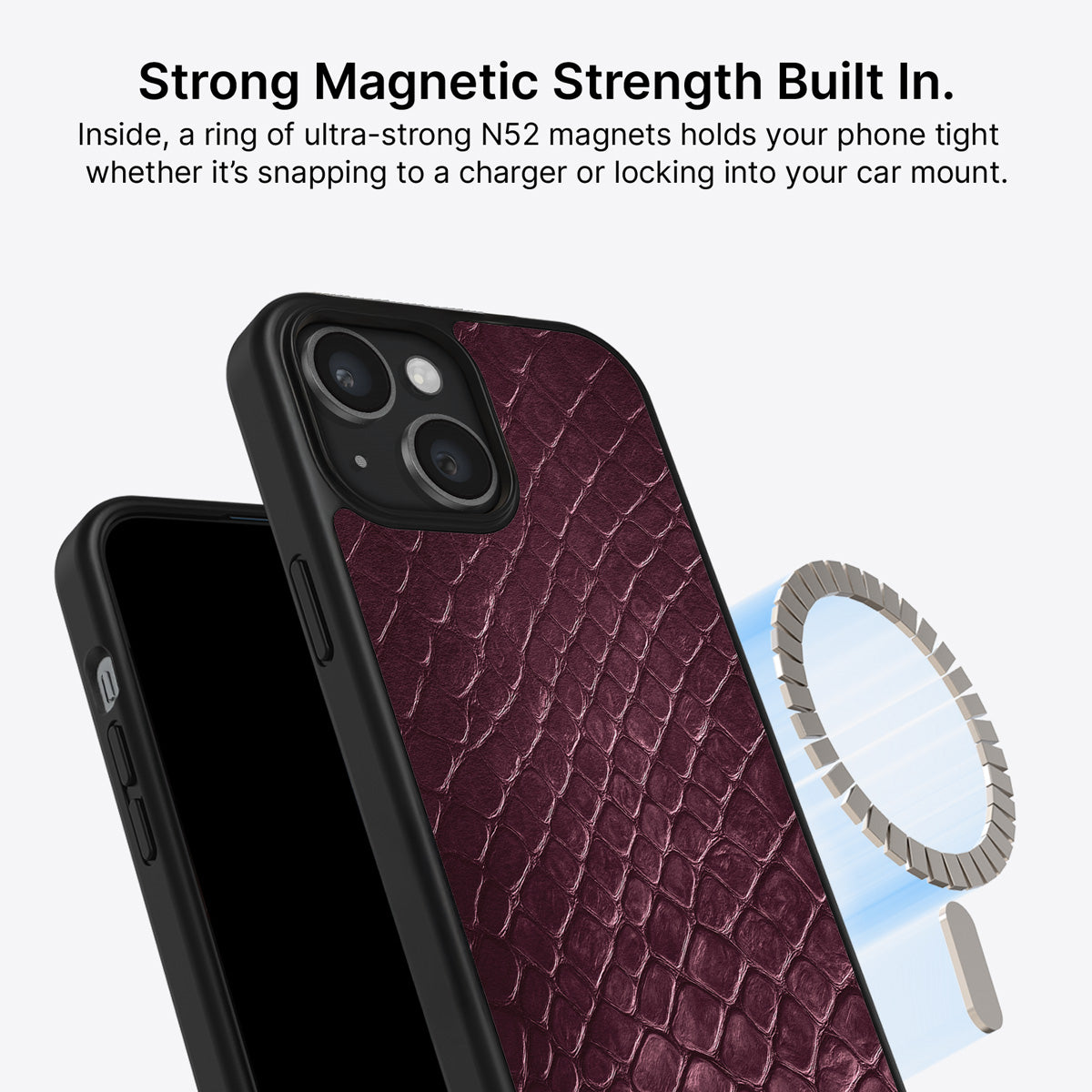 iPhone 14 Plus MagSafe case – Wine Python design
